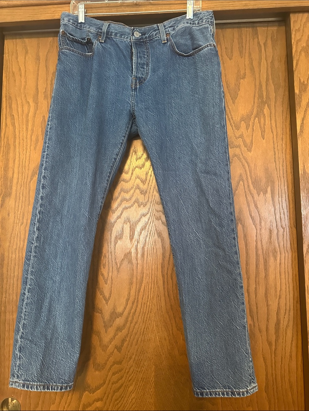 Men's Straight Jeans in Dark Indigo with Button-Fly